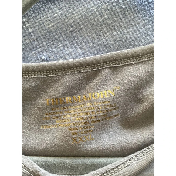 Thermajohn Mens Pullover Shirt 3XL Baselayer Grey Fleece Activewear Outdoors - Picture 4 of 9